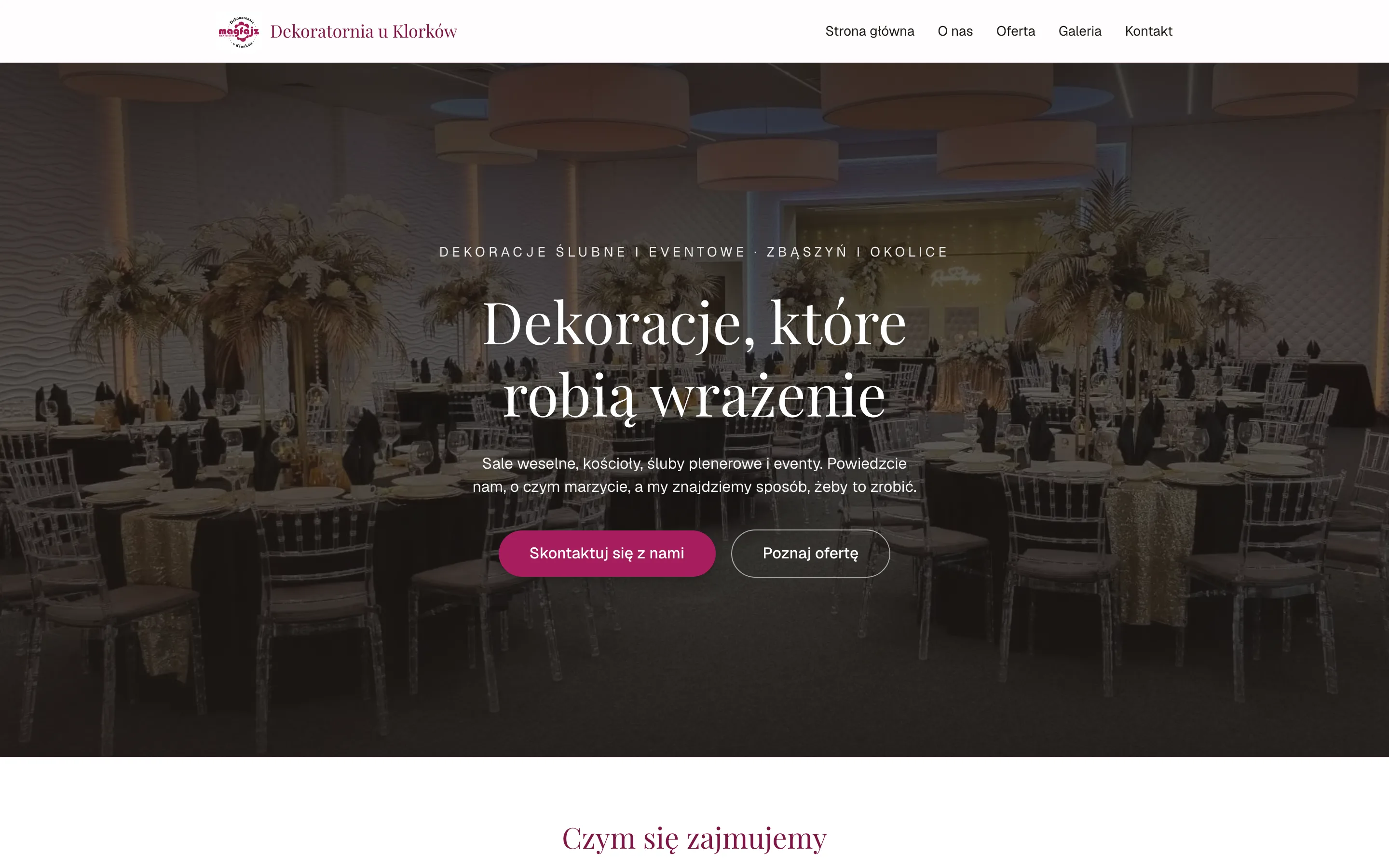 Strona internetowa Dekoratornia u Klorków