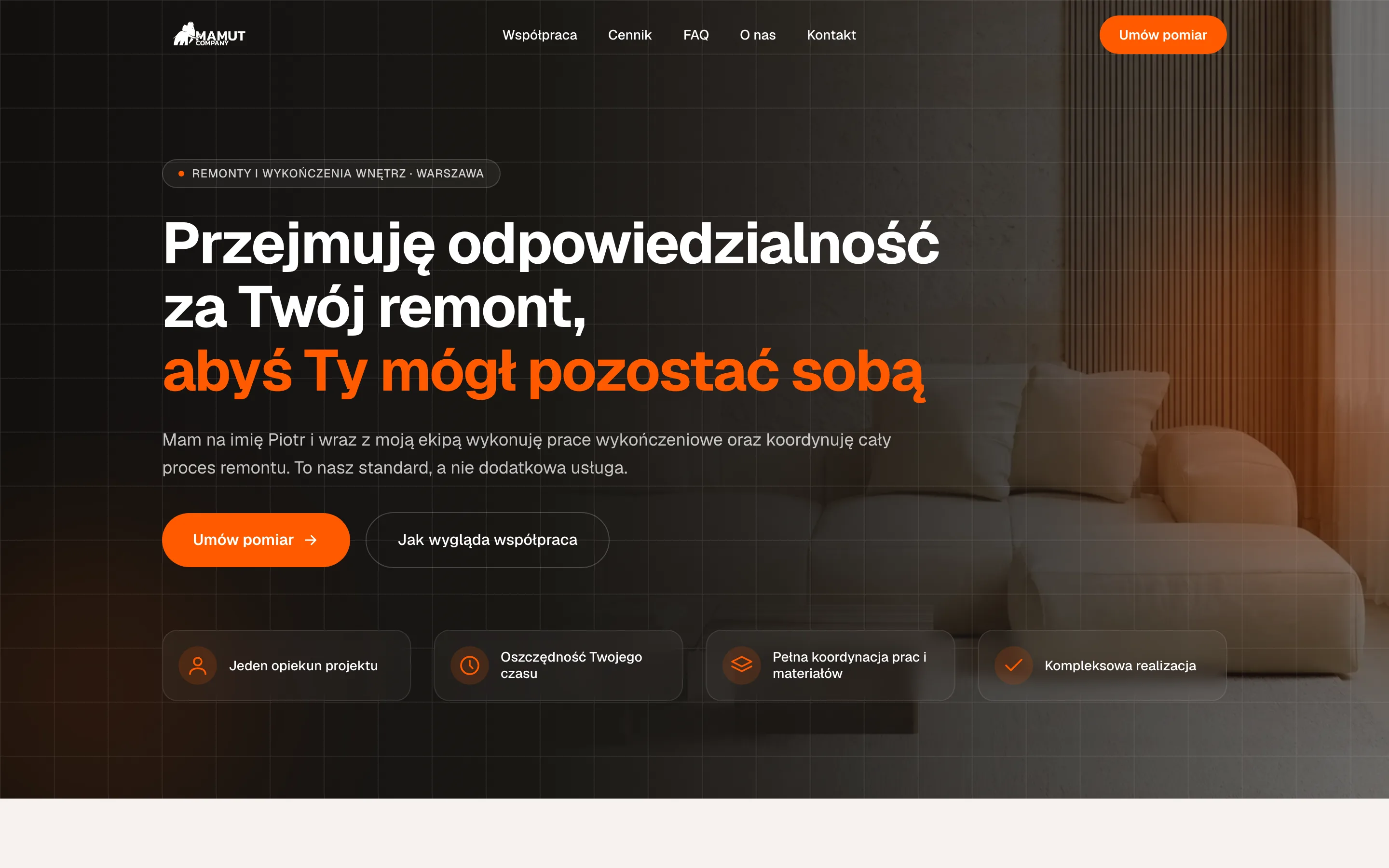 Strona internetowa Mamut Company
